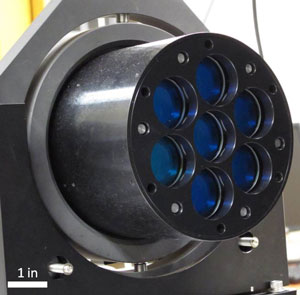 The recent test employed four of these modules  grouped into a laser arrays. DARPA plans to test coherent array of 10's of these subapertures, each driven with a multi-kW coherently combinable fiber laser amplifiers, to deliver ~100 kW class laser systems for precision strikes against both ground and air targets. Photo: DARPA