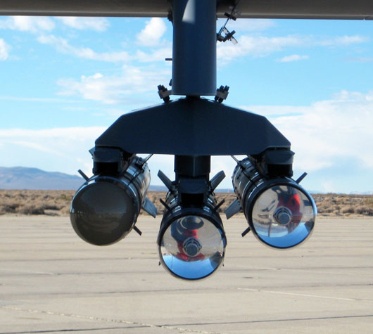 Brimstone missiles loaded on an MQ-9 Reaper drone. Photo: MBDA 