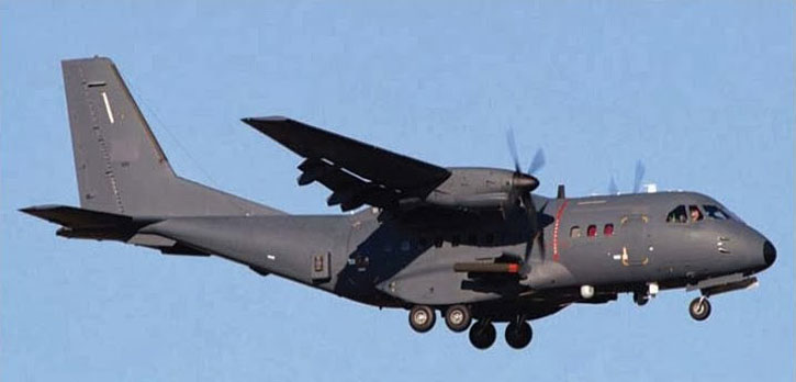 CN-235 gunship modified by ATK for the Royal Jordanian Air Force seen landing at 