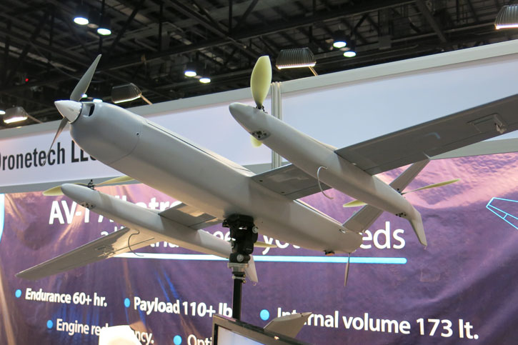 Another hybrid tiltrotor application from Dronetech seen at AUVSI