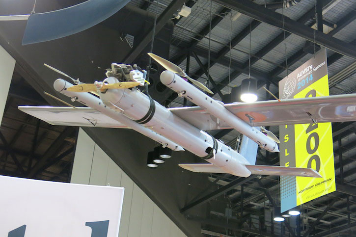 Another concept design displayed at the AUVSI 2014 is the Sensintel SilverFox B4 using HQ technology. 
