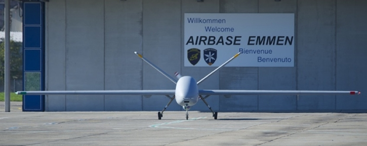 In 2012 the Hermes 900 drone deployed to Emmen, participated in a 'flyoff' against the Heron I, as part of the Swiss Air Force evaluation of the two systems. 