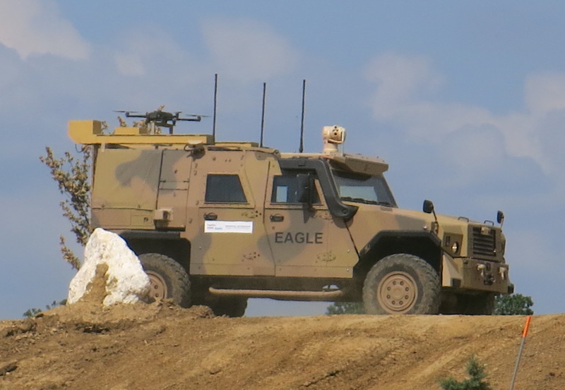 The VERA robotic kit installed on an EAGLE IV armored vehicle from GD ELS. Photo: Tamir Eshel 