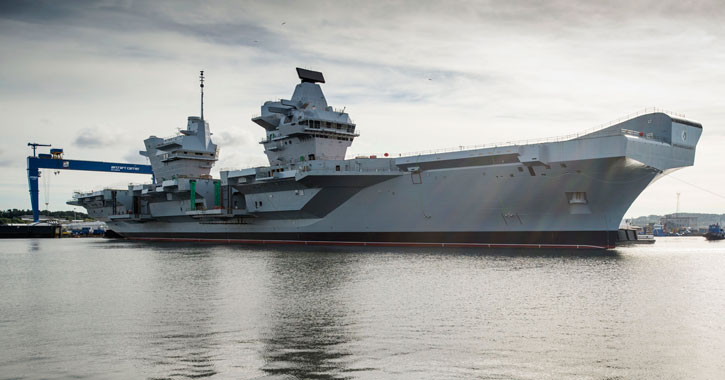 In an operation that started earlier last week, the dry dock in Rosyth near Edinburgh was flooded for the first time to allow the 65,000 tonne HMS Queen Elizabeth aircraft carrier to float. Teams will now continue to outfit the ship and steadily bring her systems to life in preparation for sea trials in 2016. Photo: UK MOD Crown Copyright