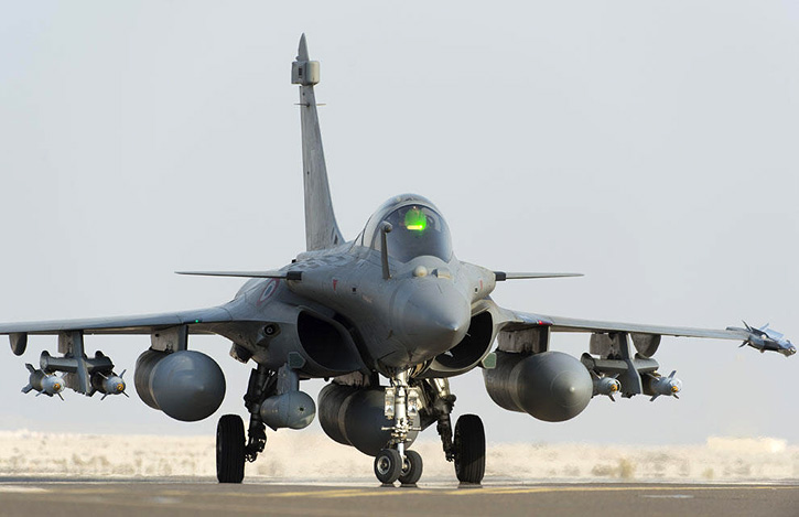 The French Rafales performed the strike with GBU-12 laser guided, marking their targets with Damocles targeting pods. Photo: French Air Force, SIRPA