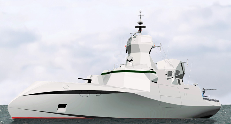 At Eurosatory 2014 CMS unveiled the latest concept design of its new C Sword 90 stealth corvette, a direct descendant of the Combattante family of compact missile boats that was first introduced in the 1960s. Image: CMS