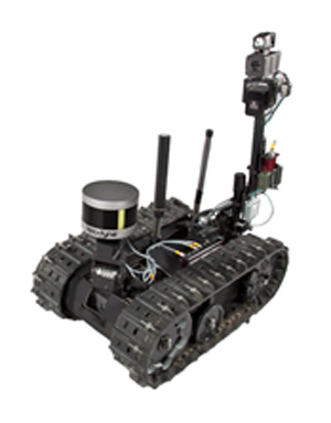 A TALON robot carries the VPL-16 LIDAR Puck from velodyne.