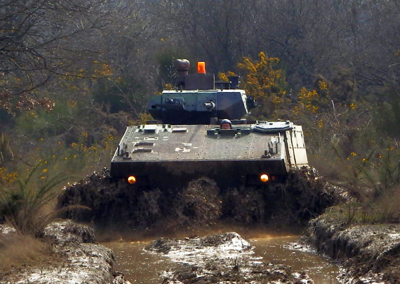 The up-armored variant of the French Army’s VBCI wheeled combat vehicle has improved armored protection and provides better protection against IEDs. Photo: DGA