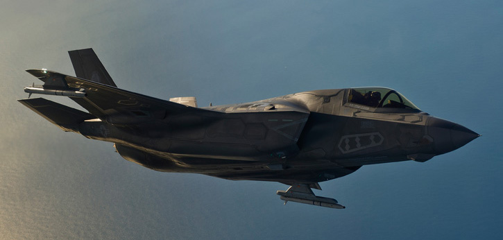The F-35B carrying two ASRAAM missiles on outboard pylons.  Photo: BAE Systems