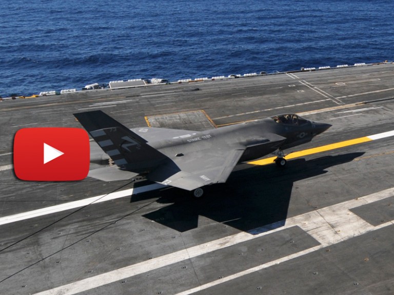 F-35C Completes First Arrested Landing Aboard Aircraft Carrier ...