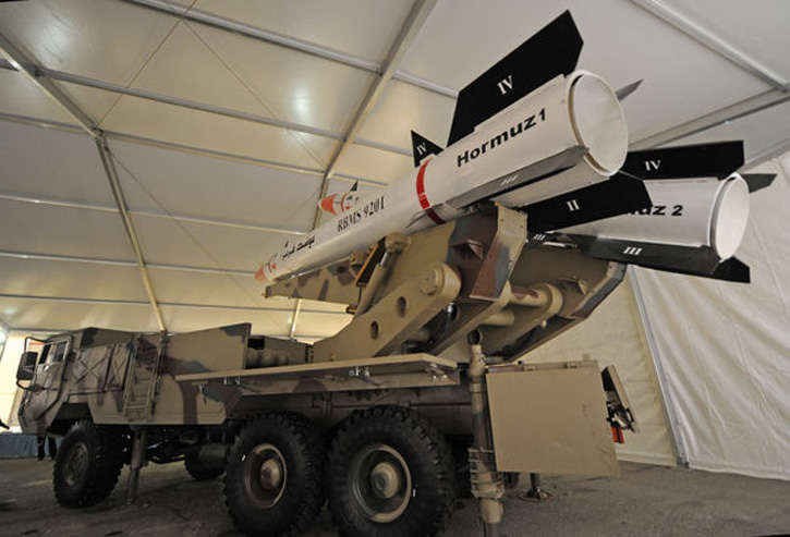 Hormoz missiles introduced in 2014 are variants of the Fatah 110 missile using passive RF guidance to hit radar emitting targets. As such they could be used effectively as counter-radar weapons. Photo: Iran's president website