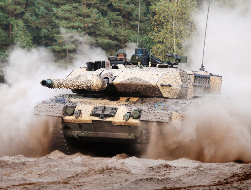 The Leopard 2A7 received new optronics systems for the commander and driver, air conditioning system for the crew and auxiliary power unit augmenting the tank's endurance on silent watch. The choice of ammunition has also increased to include the DM12 multi-purpose high explosive cartridge. Photo: KMW  