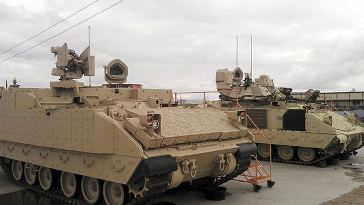 As part of its assessment of future combat vehicles the US Army compared its M2A3 Bradley Fighting Vehicle, with a turret-less Bradley (seen in the picture), Double V-Hull Stryker, Swedish CV9035 vehicle and the Israeli Namer. Each vehicle was evaluated for durability, capacity, modularity, lethality, interior space and operational capability. Photo: US Army.