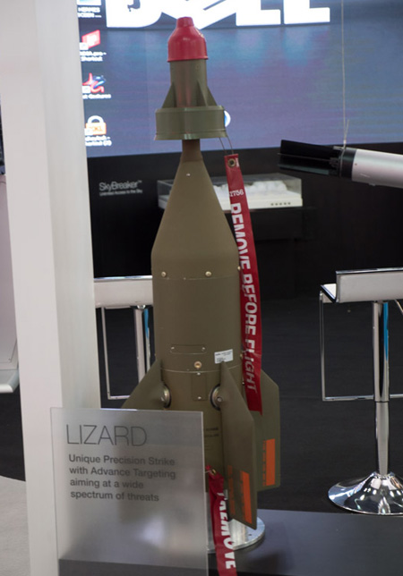 Elbit is offering a range of  guided weapons, from the SPAR kit for 80mm laser guided rockets to the Lizard laser/GPS guidance kit for aerial bombs. Photo: Noam Eshel, Defense-Update  