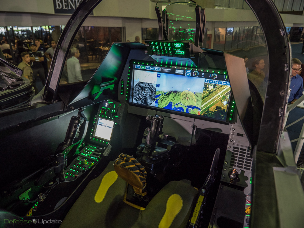 Elbit Systems has developed the CockpitNG architecture utilizing the 19x8.25" large area display touch screen technology. The Brazilian AEL company will be integrating those displays into the Gripen NG cockpit. Photo: Noam Eshel, Defense-Update