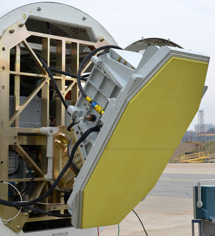 SABR-GS radar installed on a rack simulating the B-1B nose assembly. Photo: Northrop Grumman