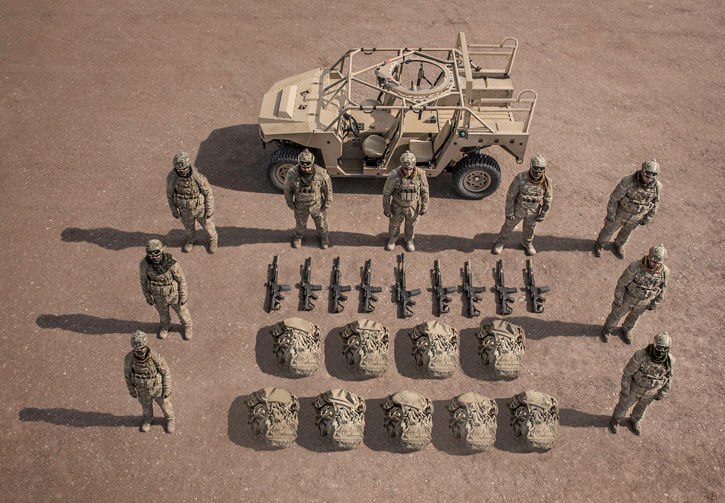 The DAGOR is designed to carry nine troops with their equipment. Five vehicles will carry a platoon. Photo: Polaris defense