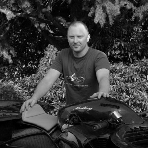 Chris Malloy and his Hoverbike. Photo: Malloy Aeronautics