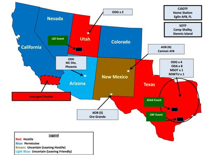 Exercise jade helm 15 - Operations map
