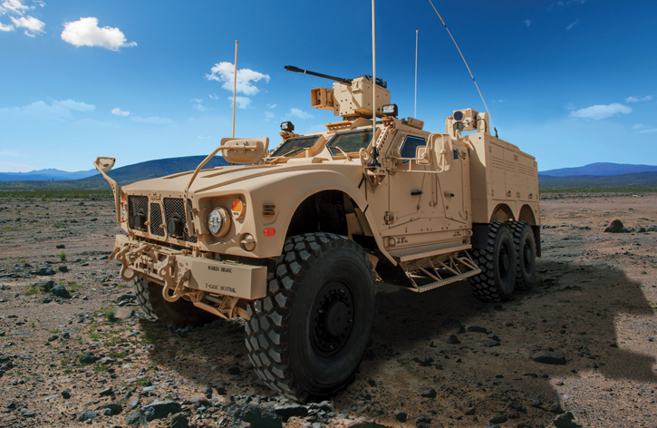 The 6x6 M-ATV is designed to carry a full infantry squad and equipment. Photo: Oshkosh Defense 