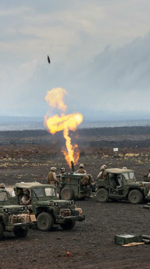 Firing exercise of a Marine Corps Expeditionary Fire Support System. 