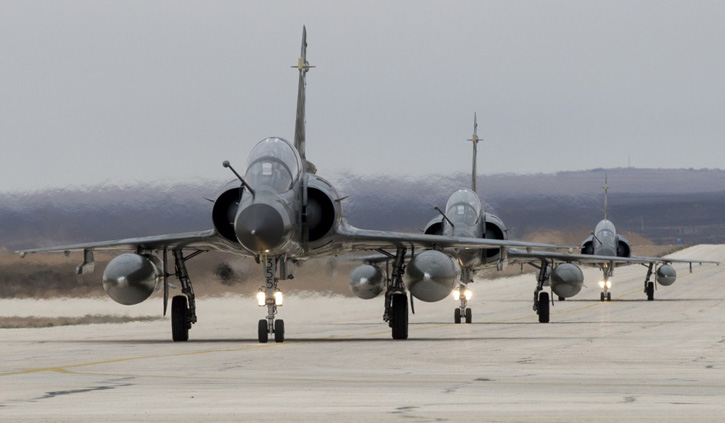 Seven French Mirage 2000D/N are operating from the Royal Jordanian Air Base at Azraq. Photo: French Air Force