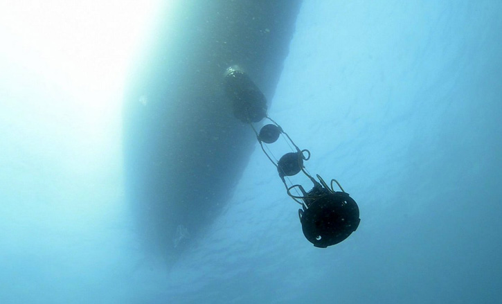 The dipping sonar is used for underwater search of mines. Photo: Elbit Systems
