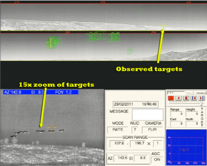 INTERCEPTOR infrared observation mode. Bird numbers, location, behavior, and species identification are easily discernable even at a long distance. Photo: Pharovision 