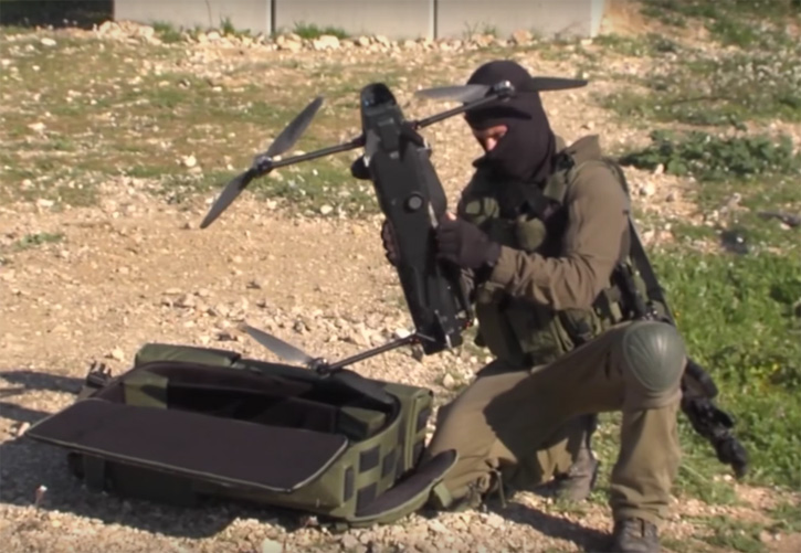 Packed folded in a backpack, ROTEM-L is assembled in seconds and operated by a single soldier. Photo: IAI