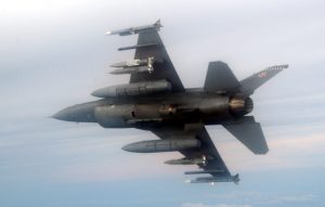 An F-16 carrying two Miniature Air Launched decoys under wing. This aircraft will also be able to carry Perdix micro drones in its ALE-47 countermeasures dispenser. Although the two systems are designed for different missions and are not comparable in their operational range, the swarm capable Perdix offers much promise, despite its small size and limited endurance. Photo: Raytheon  