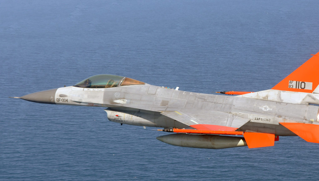 The USAF is using unmanned QF-16s for target practice and training with live weapons. The QF-16 replaces the obsolete QF-4 Phantom drones. In the future, such platforms could also assume combat roles as 'avatars' or companions to manned aircraft. Photo: Boeing