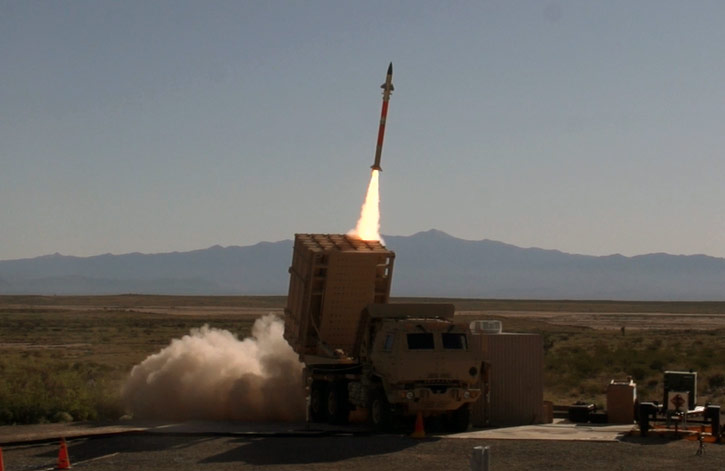 Rafael's Tamir interceptor missile fired from the US Army's Multi-Mission Launcher (MML) at the White Sands Missile Range. Photo: US Army