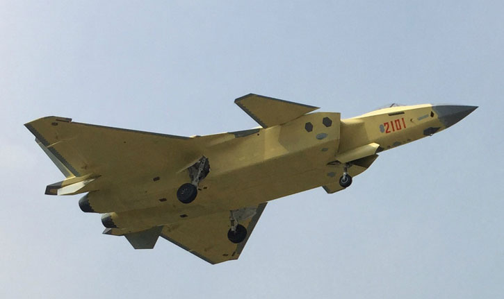 The 2101 aircraft is equipped with distinctive diamond-shape infra-red distributed aperture and electro-optical targeting sensors (under the fuselage) enabling the pilot to acquire air and surface targets in stealth mode, without using the powerful AESA radar. 