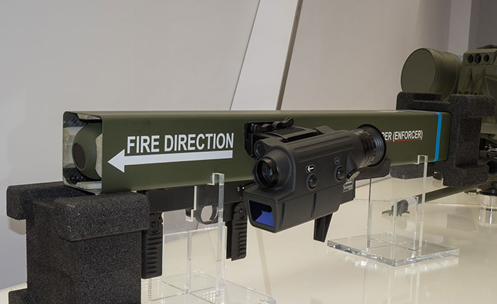 The Enforcer KFK Launcher is designed to be compatible with the RGW-90 multipurpose shoulder-fired rocket launcher. Photo: Noam Eshel, Defense-Update