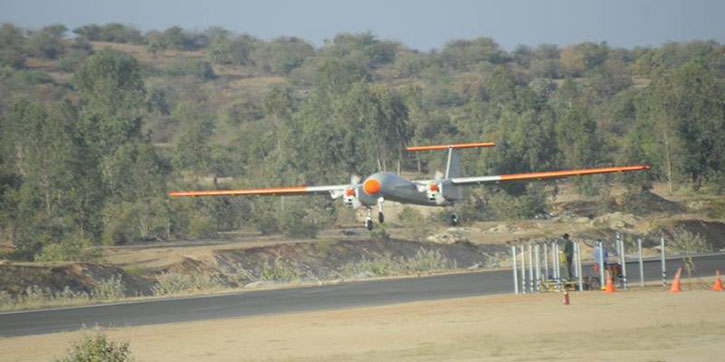 India's new Rustom II MALE drone takes off on its maiden flight, November 16, 2016. Photo: DRDO