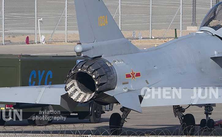 China exhibits fighter jet engine with 2D thrust vectoring control